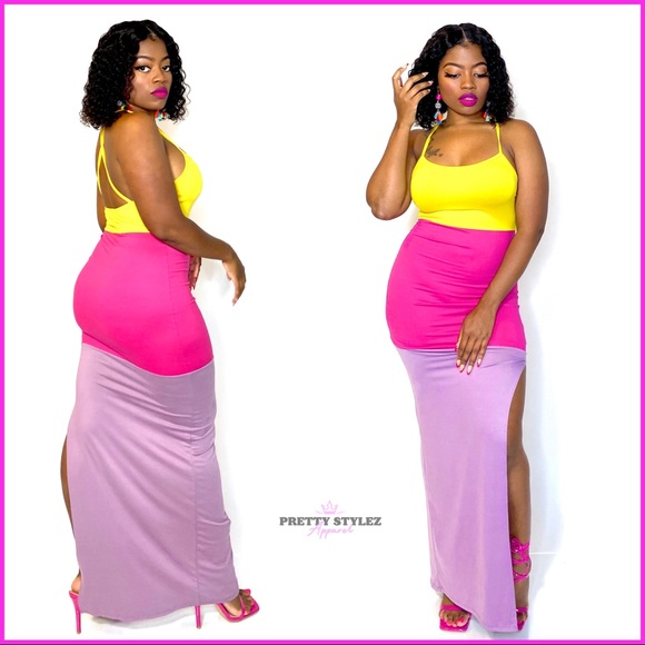 *NEW* Criss Cross Back Side Slit Maxi Dress - Picture 1 of 2